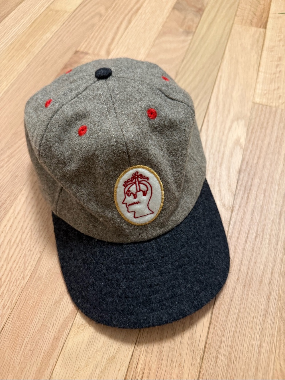 NWOT Brooks Brothers Brain Dead Wool Baseball Cap with Red Accents